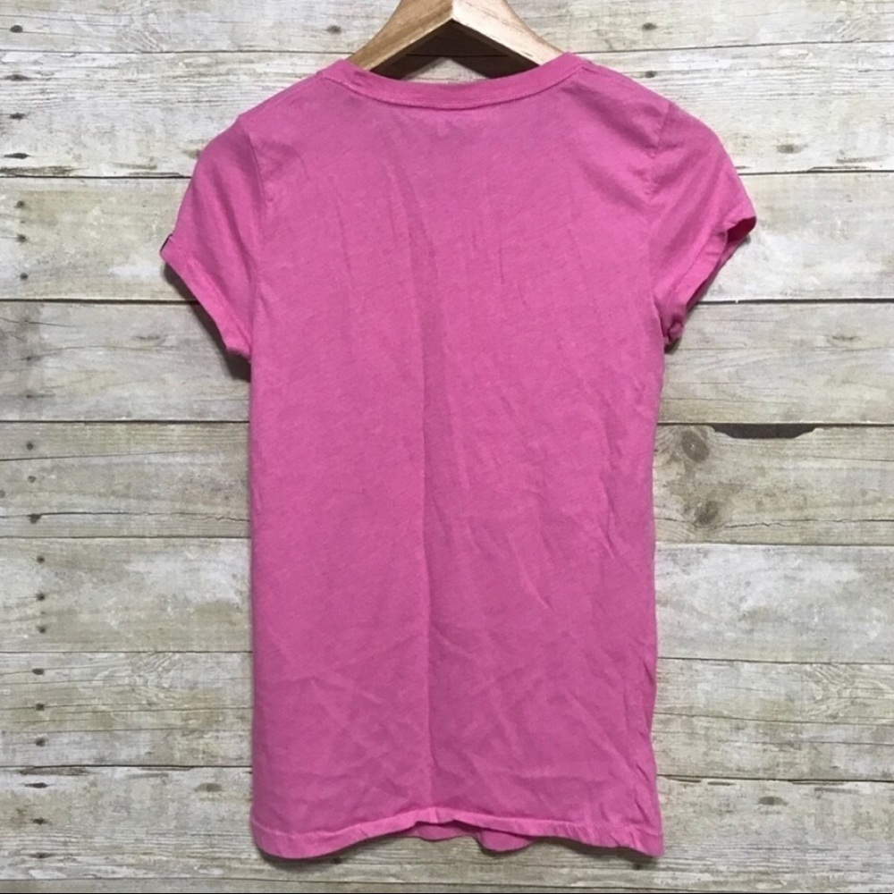 Vintage PINK Victoria's Secret iridescent peace sign graphic tee size medium - Picture 6 of 7